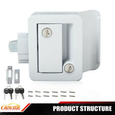 White Entry Door Lock Latch Key Handle Deadbolt Camper Cargo Trailer Fit For RV picture