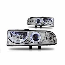 Headlights For 98-04 Chevy S10 Blazer Halo Projector Headlamps Black Clear Pair picture