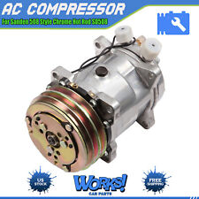 A/C Conditioning Compressor For Sanden 508 Style Chrome Hot Rod SD508 picture