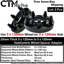 2x 20mm Thick 5x120 66.9mm Bore HubCentric Wheel Spacer Fit Buick Cadillac Chevy picture