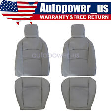 For 2009-2014 Ford E150 E250 E350 E450 Front Leather Perforated Seat Cover Gray picture