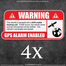 GPS  tracking  sticker  decal  vehicle  anti theft  security  window set of 4 picture
