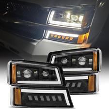 For 03-06 Chevy Silverado Avalanche DRL LED Headlights Bumper Signal Lamps picture