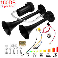 600DB Super Loud Dual Trumpet Air Horn Kit w/Compressor For 12V Vehicles Trucks picture