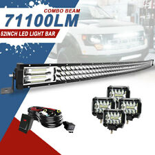 52inch 700W LED Light Bar Curved Flood Spot Combo Truck Roof Driving 4X4 Offroad picture