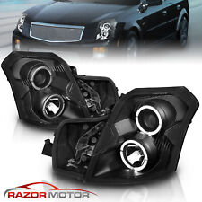 [Dual LED Halo] 2003- 2007 For Cadillac CTS Black Projector Headlights picture