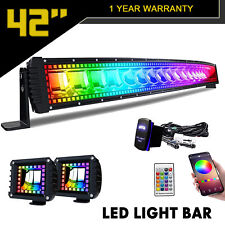 42in 240W Flood Spot RGB Curved Led Work Light Bar Offroad Driving Lamp for Boat picture