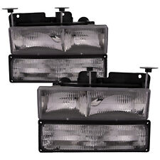 Headlights Halogen Chrome 4-Pc Stock Style Set Fits 1994-1999 Chevrolet Truck picture