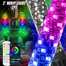 2FT Thick LED Whip Spiral Chasing RGB Fat Whip Lights For Can Am Maverick X3 RS picture