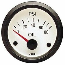 VDO 350-240 Oil Pressure Gauge, 0-80 PSI White Face picture