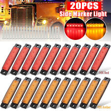 20x Amber/Red LED Side Marker Clearance Lights Waterproof Trailer Truck RV 12V picture