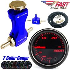0-30PSI Manual Boost Tee Controller Kit BLUE w/52mm 7-Color Analog BOOST GAUGE picture