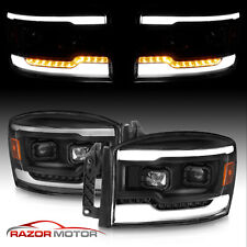 LED Light Bar For 2006-2009 Dodge Ram 1500 2500 3500 Pickup Black Headlights picture