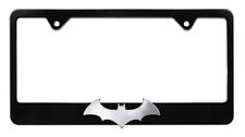 Batman Chrome Bat Black Metal License Plate Frame picture