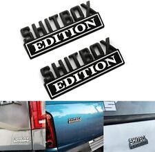 2Pcs SHITBOX EDITION Chrome Metal Emblem Decal Badge Stickers For GM Truck 3D picture