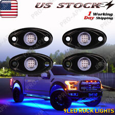 Blue LED Rock Lights For Jeep Off-Road Truck UTV ATV 4Pods Underbody Wheel Light picture