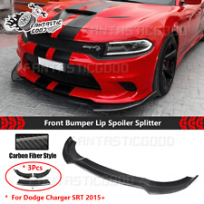 For Dodge Charger SRT 2015-23 V1 Style Carbon Look Front Bumper Lip Splitter Kit picture