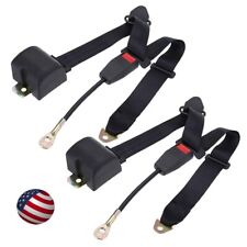 2 Pack Black Universal 3 Point Retractable Adjustable Car Seat Belt USA picture