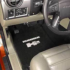 Lloyd VELOURTEX Black FRONT FLOOR MATS with logos; fits 2003 to 2007 HUMMER H2 picture