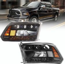 For 2009-2018 Dodge Ram 1500 2500 3500 LED Sequential Projector Headlights Set picture