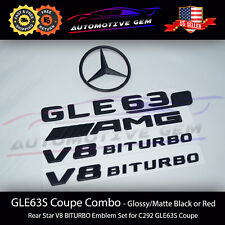 GLE63S COUPE AMG V8 BITURBO Rear Star Emblem Black Badge Combo Mercede C292 W166 picture
