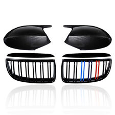 Front Kidney M-Color Grill Carbon Fiber Mirror Covers Cap For BMW E90 E91 05-08 picture