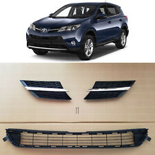 Front Upper + Center Bumper Grille Assembly for 2013 2014 2015 Toyota RAV4 3PC picture