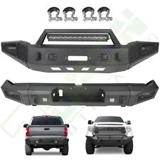 For 2014-2019 Toyota Tundra Front Rear Bumper w/ LED Light Winch Plate D-ring picture