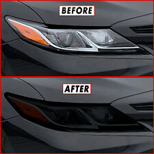 FOR 18-24 Toyota Camry Headlight SMOKE Precut Vinyl Tint Overlays picture