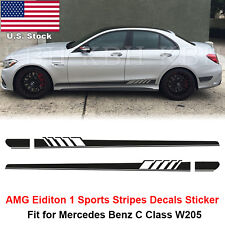 AMG Edition 1 Stripes Decal Sticker Mercedes W205 C200 C250 C300 C450 C63 Black picture