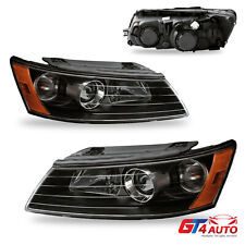 Black Headlights Replacement Pair For 2006-2008 Hyundai Sonata picture