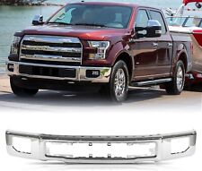 Fit 2015 2016 2017 Ford F150 F-150 Front Bumper Face Bar W/Fog Light Hole Chrome picture