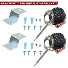 2PCS Electric Radiator Fan 0-120 Thermostat Switch Temperature Control Probe Kit picture