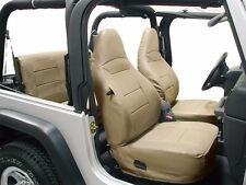 FOR 1997-2002 JEEP WRANGLER TJ SAHARA S.LEATHER CUSTOM FIT SEAT COVERS BEIGE picture