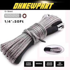 10000LB Synthetic Winch Rope Line Recovery Cable ATV UTV w/ Sheath 1/4