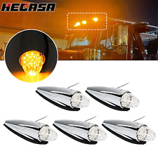 5x Clear/Amber 17 LED Torpedo Cab Marker Roof Light For Peterbilt Kenworth Mack picture