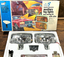 Vintage NOS Pair of Sears White FOG LIGHTS ~ Quartz Halogen Car Driving Lamps picture