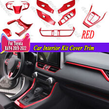 12PCS Red Style ABS Car Interior Kit Cover Trim Fit For Toyota RAV4 2019-2023 picture