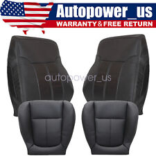 For 2011-2016 Ford F350 XLT Perforated Leather Seat Cover Front Bottom Top Black picture