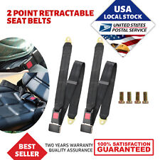 2Pack Universal Lap Seat Belt 2 Point Adjustable Retractable Car Single Seat Lap picture
