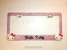 Hello Kitty License Plate Frame Holder Made with Swarovski Crystals picture