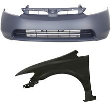 Front Bumper Cover Kit Includes Front Left Fender For 2006-2008 Honda Civic picture