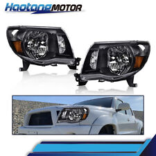 Fit For 2005-2011 Toyota Tacoma Black Headlights Headlamps Driver & Passenger picture
