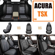 Car Black&Gray Car 2/5Seat Covers Cushion Pad For ACURA TSX 2009-2014 PU Leather picture