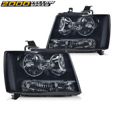 Smoked Corner Headlight Head Lamps Fit For 2007-2014 Chevy Tahoe Suburban LH+RH  picture