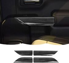 4x Black Wood Door Panel Strip Decor Cover Trim For Chevrolet Silverado 2019-22 picture