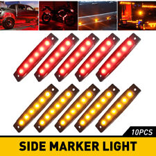 10X 12V Side Marker Lights LED Truck Trailer Round Side Bullet Light Amber Red picture
