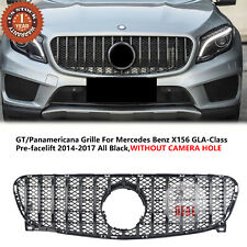 Front GT R Grille All Black For 2014-17 Benz X156 GLA-CLASS GLA200 GLA250 GLA180 picture