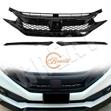 For 2019-2021 Honda Civic Coupe Sedan Front Mesh Grille Type R Glossy Black picture