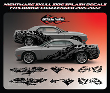 Nightmare Skull Side Graphic Vinyl Decals Fits Dodge Challenger 2015-2022 picture